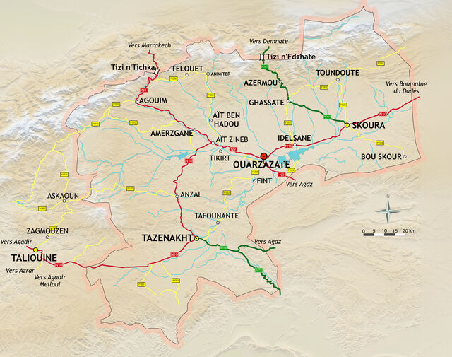 Carte routière province de Ouarzazate copie